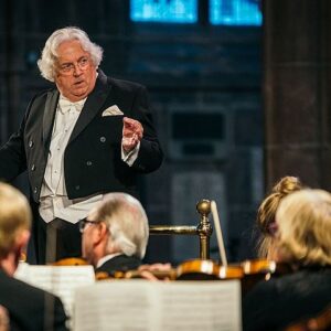 Graham Jordan-Ellis conducting a Chester Music Society choral concert in Chester Cathedral