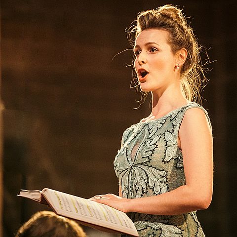 shows a pofessional soloist at one of Chester Music Society's choral concerts