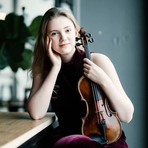 Charlotte Spruit, violinist, playing with pianist, Angus Webster at Chester Music Society's Celebrity Concert series
